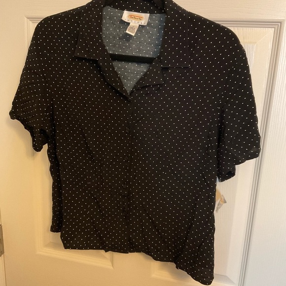 Talbots petite size medium black and white, polka dot - Picture 6 of 6
